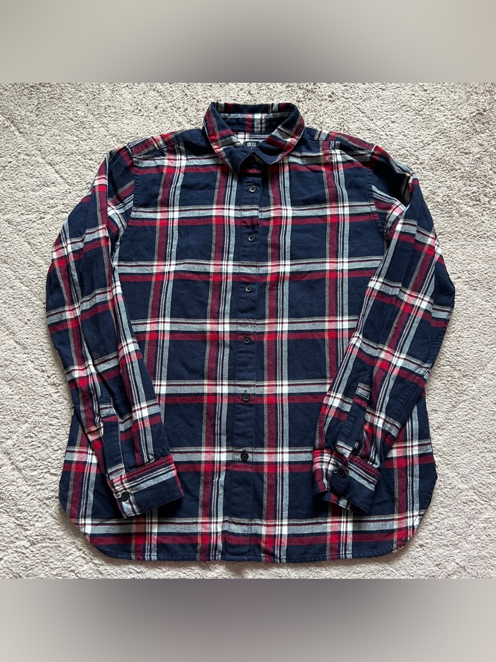 Uniqlo Plaid Button Down Flannel Cotton Western Rodeo Indie Cowboy Cottsge Sz S